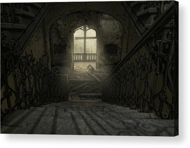 Staircase Acrylic Print featuring the photograph The Missing Handrail by Paul Boomsma