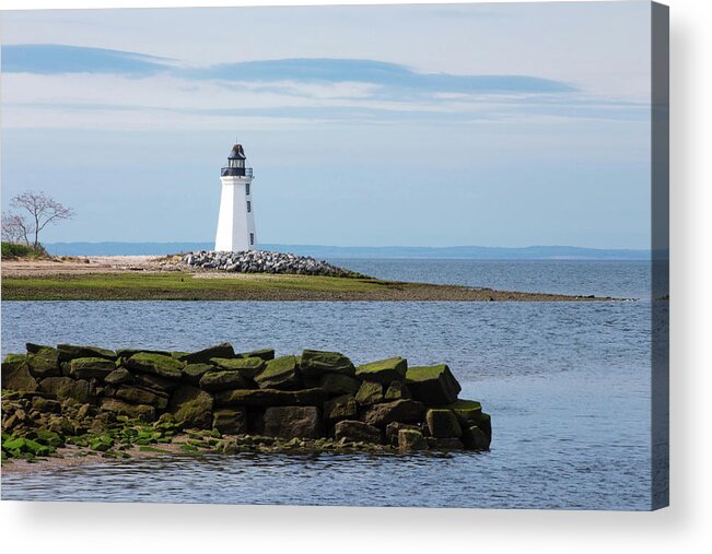 Bridgeports Lighthouse Acrylic Print featuring the photograph The Ospreys Home by Karol Livote