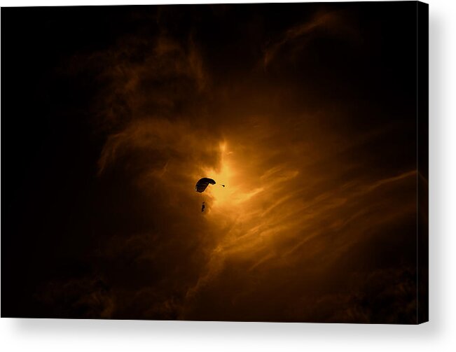 Fire Acrylic Print featuring the photograph The Paratroops by Rabia Basha