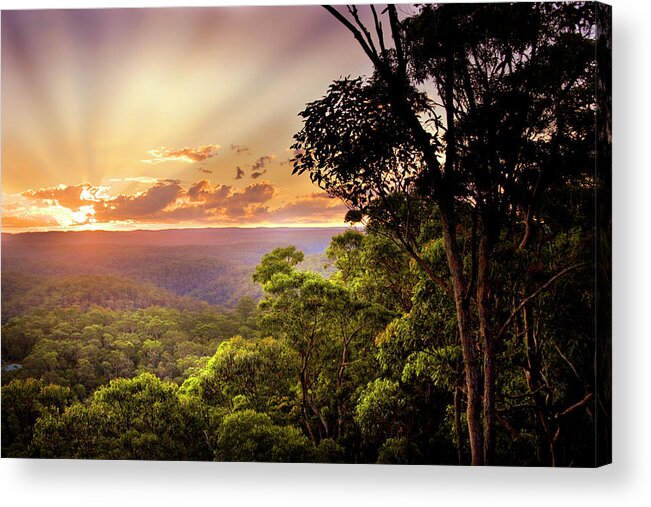 Tranquility Acrylic Print featuring the photograph The Vast Blue Mountains by Edwin Emmerick Photography
