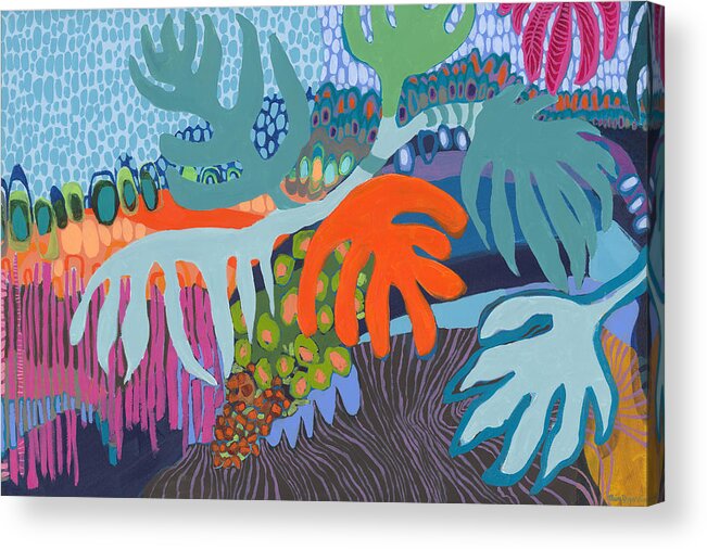 Abstract Acrylic Print featuring the painting Through the Jungle With Henri by Claire Desjardins