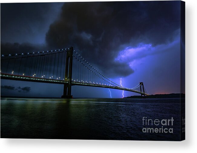 Architecture Acrylic Print featuring the photograph Electric Bridge by Stef Ko