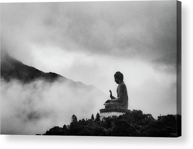 Tranquility Acrylic Print featuring the photograph Tian Tan Buddha by Picture By Chris Kench Photography