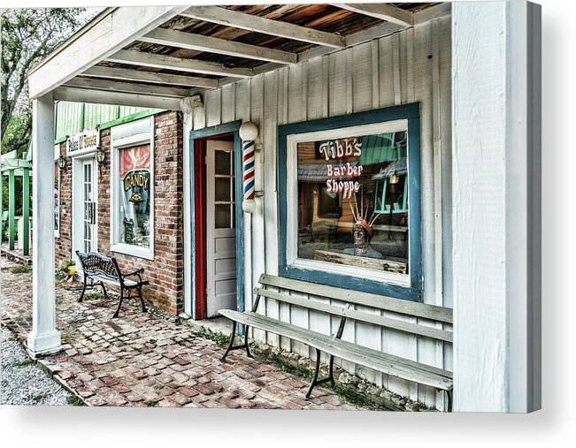 Tibbs Barber Shoppe Acrylic Print featuring the photograph Tibb's Barber Shoppe by Sharon Popek