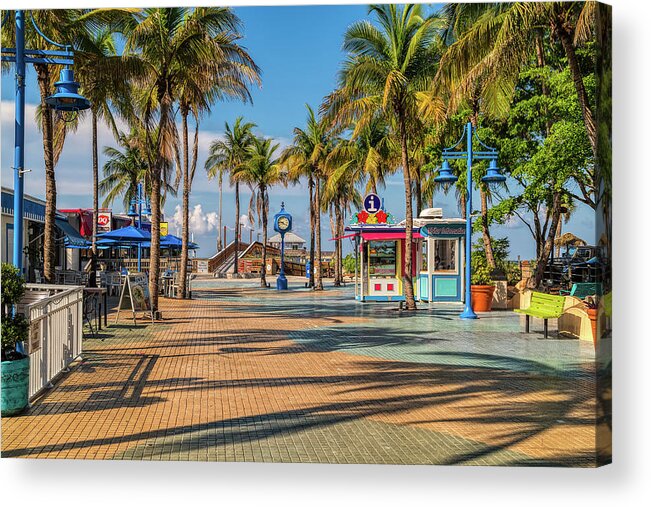 Florida Acrylic Print featuring the photograph Times Square in Fort Myers Beach Florida by Tom Mc Nemar