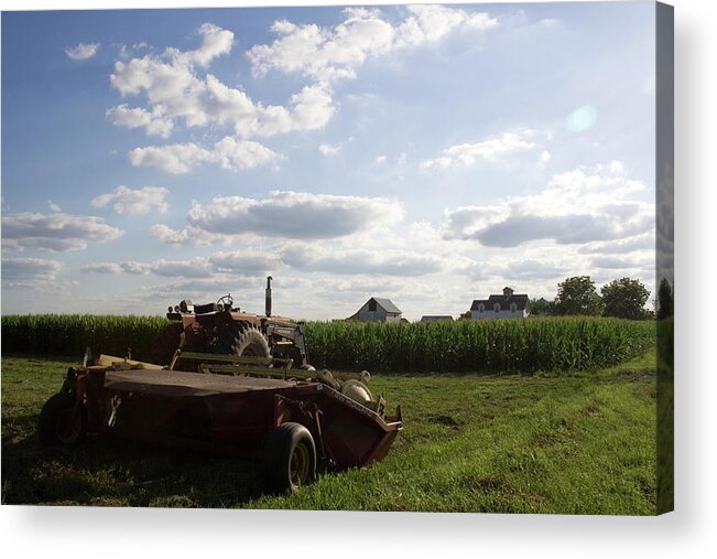 Tractor Stop Acrylic Print featuring the photograph Tractor Stop by Dylan Punke