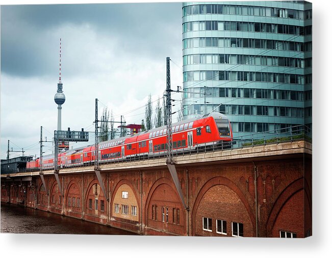 Berlin Acrylic Print featuring the photograph Train In Berlin by Narvikk