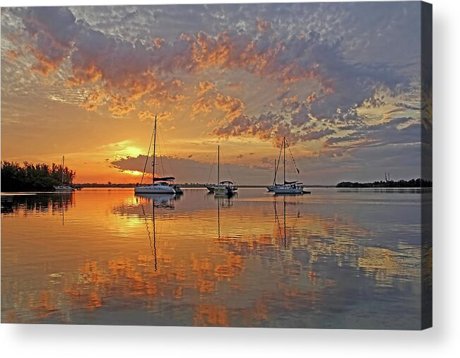 Sunrise Acrylic Print featuring the photograph Tranquility Bay - Florida Sunrise by HH Photography of Florida