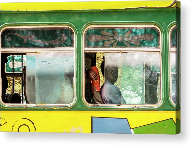 Top Artist Acrylic Print featuring the photograph Traveling Bus Tanzania - Serengeti Road Trip Safari East Africa by Neptune - Amyn Nasser Photographer