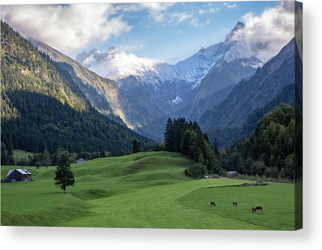 Nature Acrylic Print featuring the photograph Trettachtal, Allgaeu by Andreas Levi