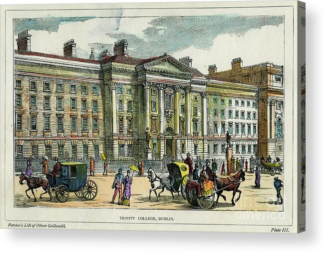 Dublin Acrylic Print featuring the drawing Trinity College, Dublin, Ireland, C1880 by Print Collector
