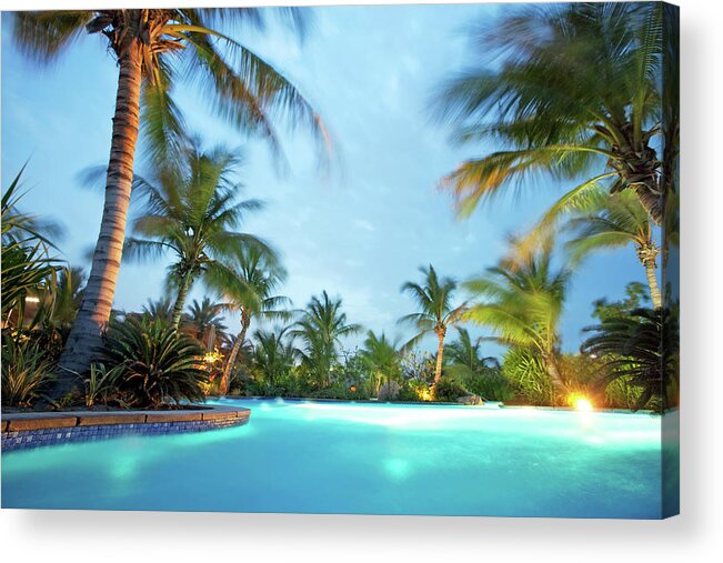Curve Acrylic Print featuring the photograph Tropical Swimming Pool by Nikada