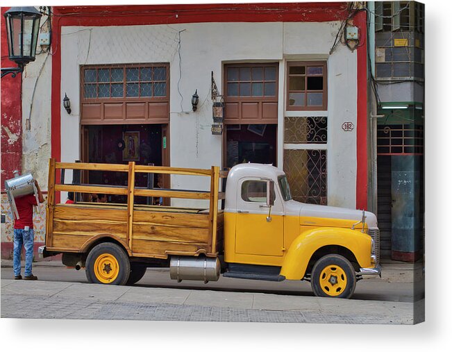 Cuba Acrylic Print featuring the photograph Truck, Cuban and Cooker by Paul Rebmann