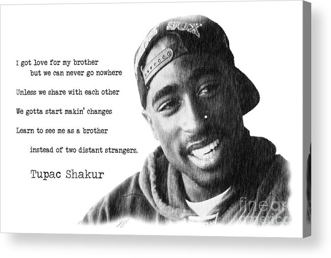2pac Acrylic Print featuring the drawing Tupac by Jonas Luis