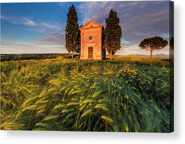 Italy Acrylic Print featuring the photograph Tuscany Chapel by Evgeni Dinev