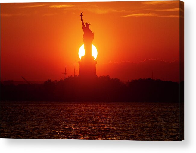 Sunset Acrylic Print featuring the photograph Twice A Year by Michael Castellano