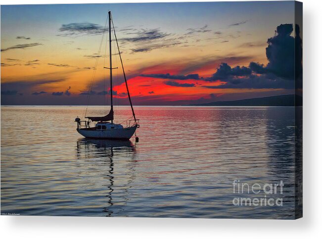 Twilight Fire Acrylic Print featuring the photograph Twilight Fire by Mitch Shindelbower