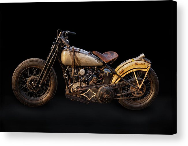 Twin Cam Acrylic Print featuring the photograph Twin Cam Harley Racer by Andy Romanoff