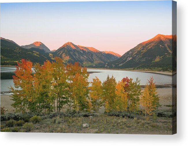 Twin Lakes Acrylic Print featuring the photograph Twin Lakes Autumn by Aaron Spong