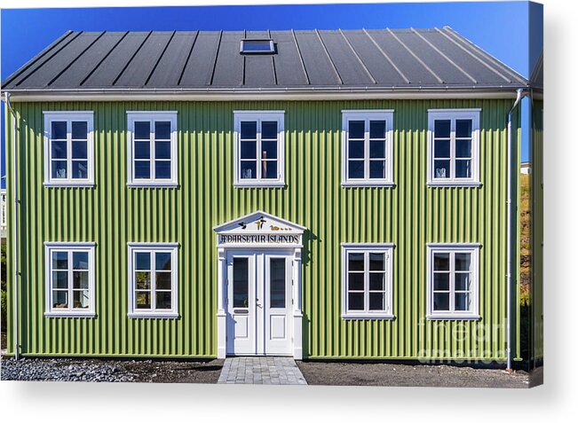 Architecture Acrylic Print featuring the photograph Typical Icelandic building by Lyl Dil Creations