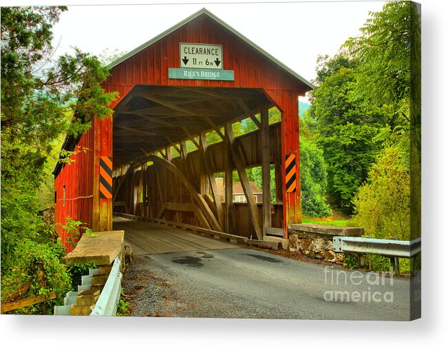 Rice's Covered Bridge Acrylic Print featuring the photograph Tyrone Township Covered Bridge by Adam Jewell
