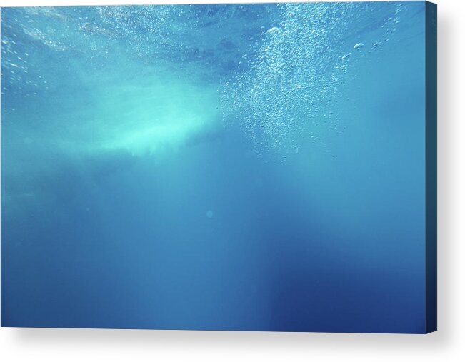 Underwater Acrylic Print featuring the photograph Underwater Background With Wave And by Georgepeters