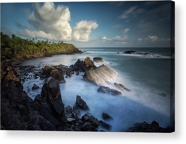 Tranquility Acrylic Print featuring the photograph Unforgiving Atlantic by Timothy Corbin