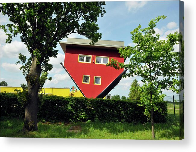 Estock Acrylic Print featuring the digital art Upside Down House, Rugen, Germany by Uwe Niehuus