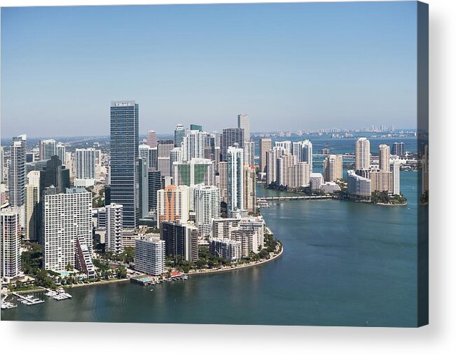 Usa Florida Miami Skyline As Seen Acrylic Print By Fotog