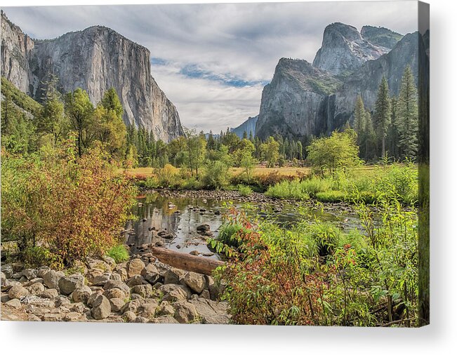 Bridalveil Buttres Acrylic Print featuring the photograph Valley View In Autumn by Bill Roberts