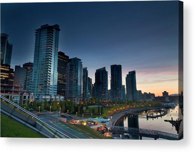 Scenics Acrylic Print featuring the photograph Vancouver Waterfront by Dan prat