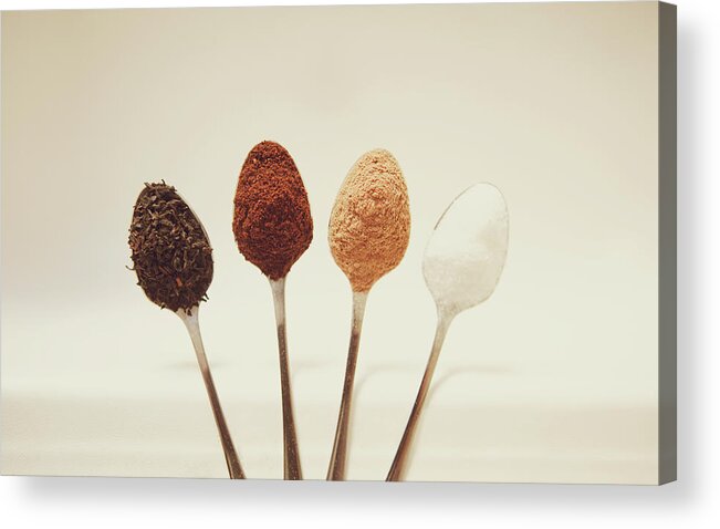 Sugar Acrylic Print featuring the photograph Various Of Teaspoons by Victoria Bee Photography