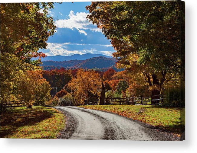 Pomfret Vermont Acrylic Print featuring the photograph Vermont Backroad Ramble in Autumn by Jeff Folger