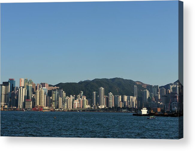 Causeway Bay Acrylic Print featuring the photograph Victoria Harbour by Wallacefsk