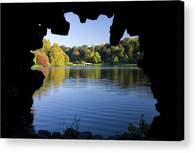 Scenics Acrylic Print featuring the photograph View Across Lake From The Grotto by David C Tomlinson