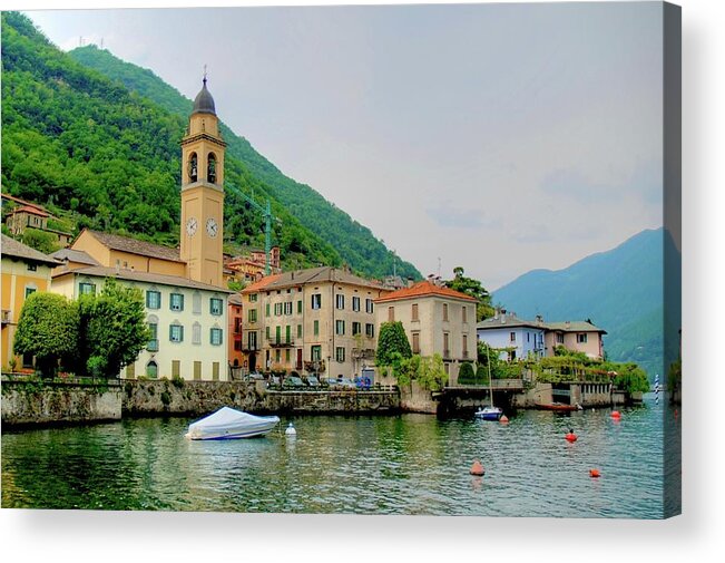 Part Of A Series Acrylic Print featuring the photograph View From Laglio On Lake Como by Cranjam