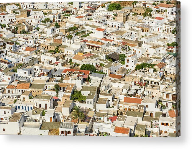 Greece Acrylic Print featuring the photograph View Of The Village From Castle Walls by Maremagnum