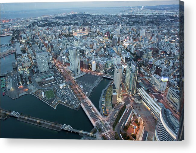 Yokohama Acrylic Print featuring the photograph View Of Yokohama by Alexey Kopytko