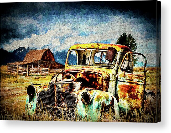 Truck Acrylic Print featuring the digital art Vintage by Mark Allen