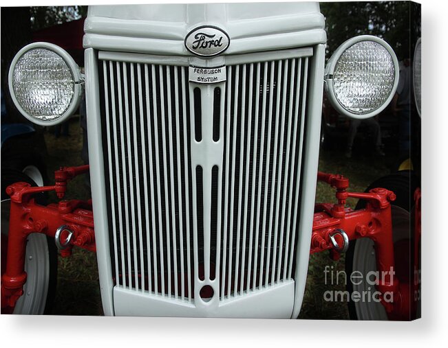 Ford Acrylic Print featuring the photograph Vintage Tractor Front End by Mike Eingle