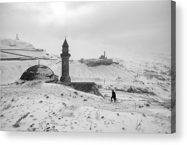 Mosque Acrylic Print featuring the photograph Walking On The Snow by zden Szen