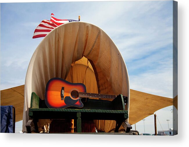 Guitar Acrylic Print featuring the photograph Warming Up for the National Anthem by Toni Hopper