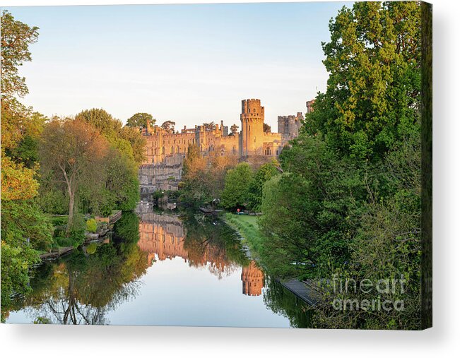 Warwick Castle Acrylic Print featuring the photograph Warwick Castle at Sunrise by Tim Gainey