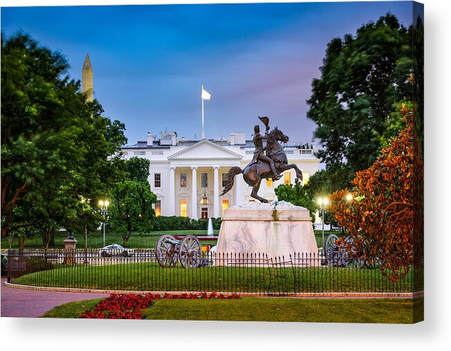 Scenic Acrylic Print featuring the photograph Washington, Dc At The White House by Sean Pavone