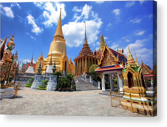 Tranquility Acrylic Print featuring the photograph Wat Phra Kaew, Grand Palace, Bangkok by Photo By Prasit Chansareekorn