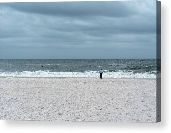 Watching The Waves Acrylic Print featuring the photograph Watching the Waves by Sharon Popek