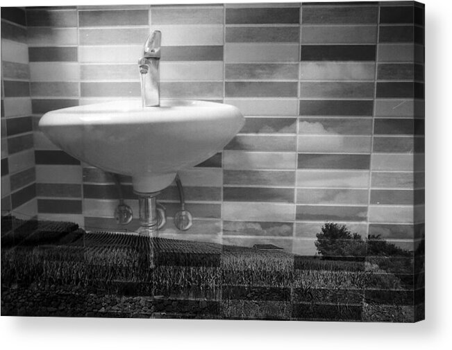 Water Acrylic Print featuring the photograph Water Waste (double Exposure - Film Adox Silvermax) by Alfredo Lemos