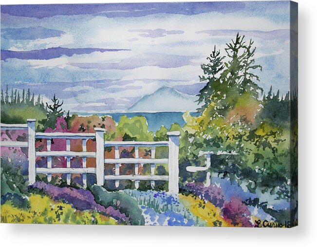 Port Angeles Acrylic Print featuring the painting Watercolor - Port Angeles Spring by Cascade Colors