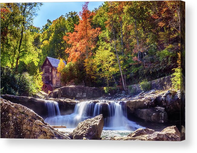 Wv Acrylic Print featuring the photograph Waterfall of Glade Creek Grist Mill by Amanda Jones