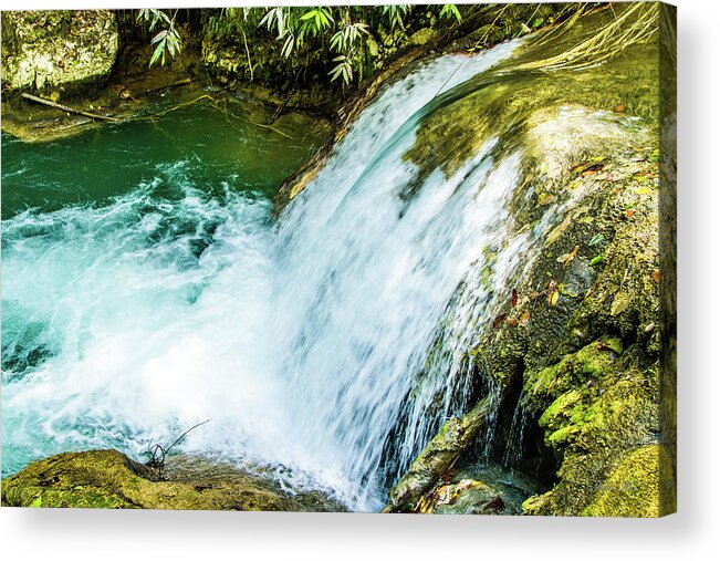 Waterfalls Acrylic Print featuring the photograph Waterfalls in Jamaica IMG 6072 by Jana Rosenkranz